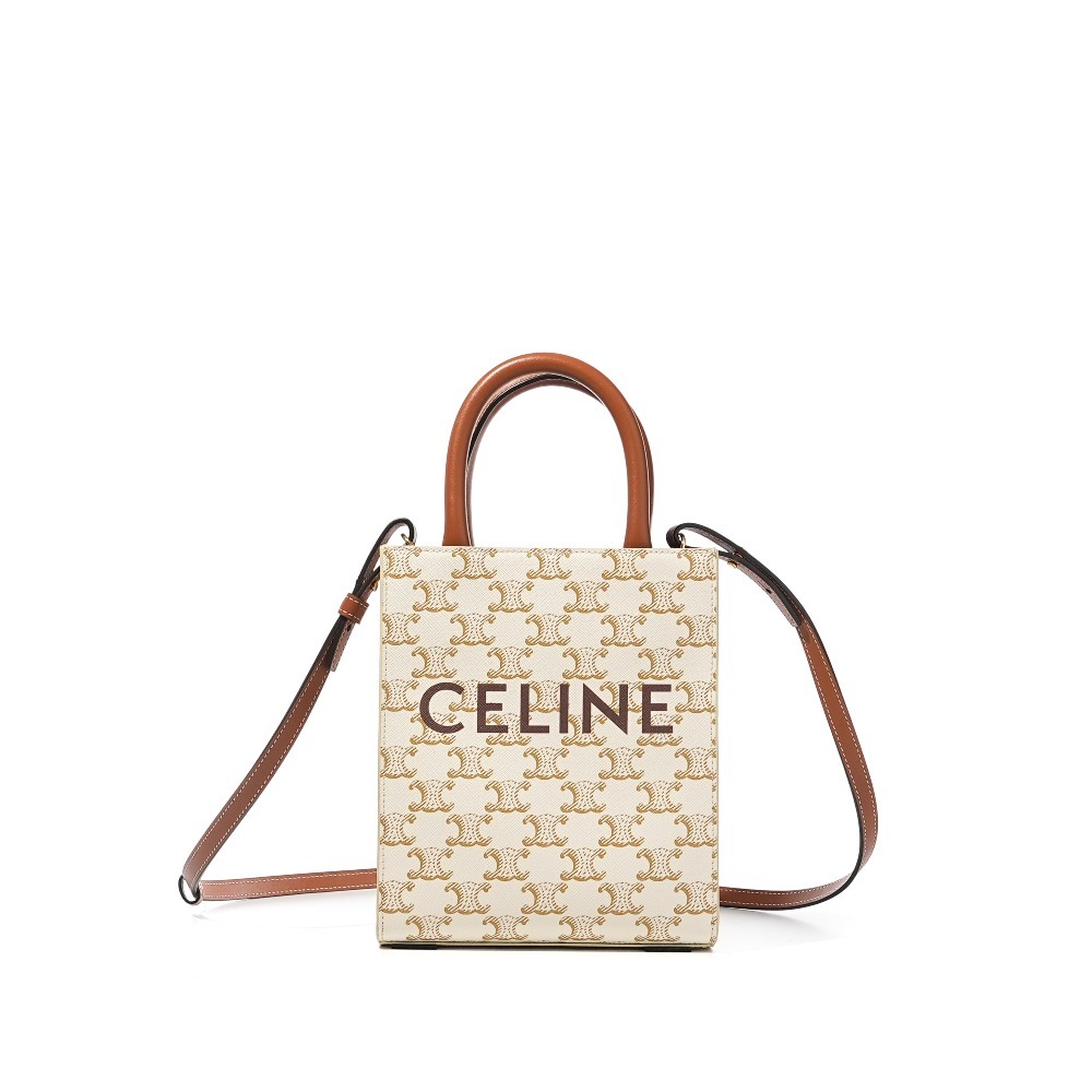 Shop CELINE Mini vertical cabas in triomphe canvas (194372BZK.01BC